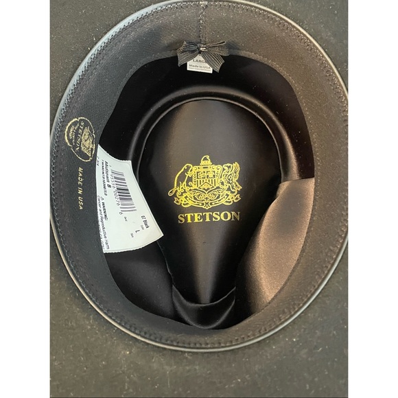 STETSON MIDTOWN WIDE FLAT BRIM WESTERN HAT BLACK SIZE LARGE MEN’S - Picture 6 of 8